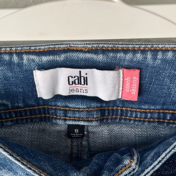 CAbi Jeans Women’s 8 The Cinch Skinny Bleach Acid Wash Distressed - Picture 5 of 6